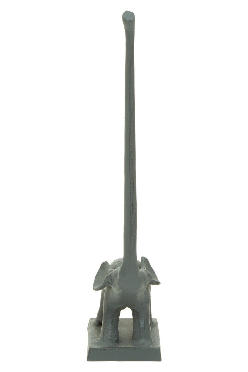Fauna Grey Finish Elephant Toilet Roll Holder With Square Base - Joe’s Haven