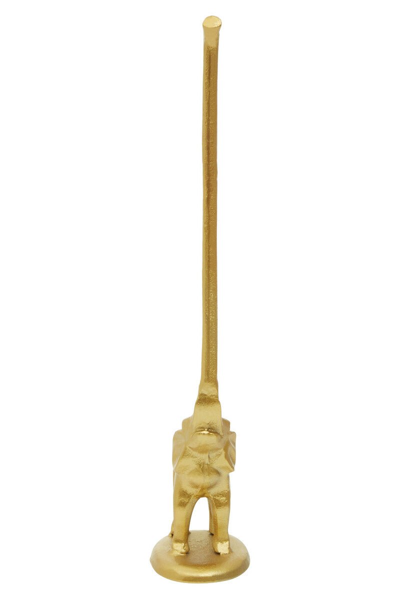 Fauna Gold Finish Elephant Toilet Roll Holder With Round Base - Joe’s Haven