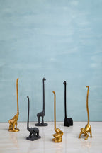Fauna Gold Finish Elephant Toilet Roll Holder With Round Base - Joe’s Haven