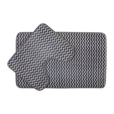 Soak Chevron Bath And Pedestal Mat Set - Joe’s Haven