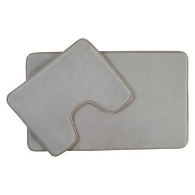 Soak Light Grey Bath And Pedestal Mat Set - Joe’s Haven