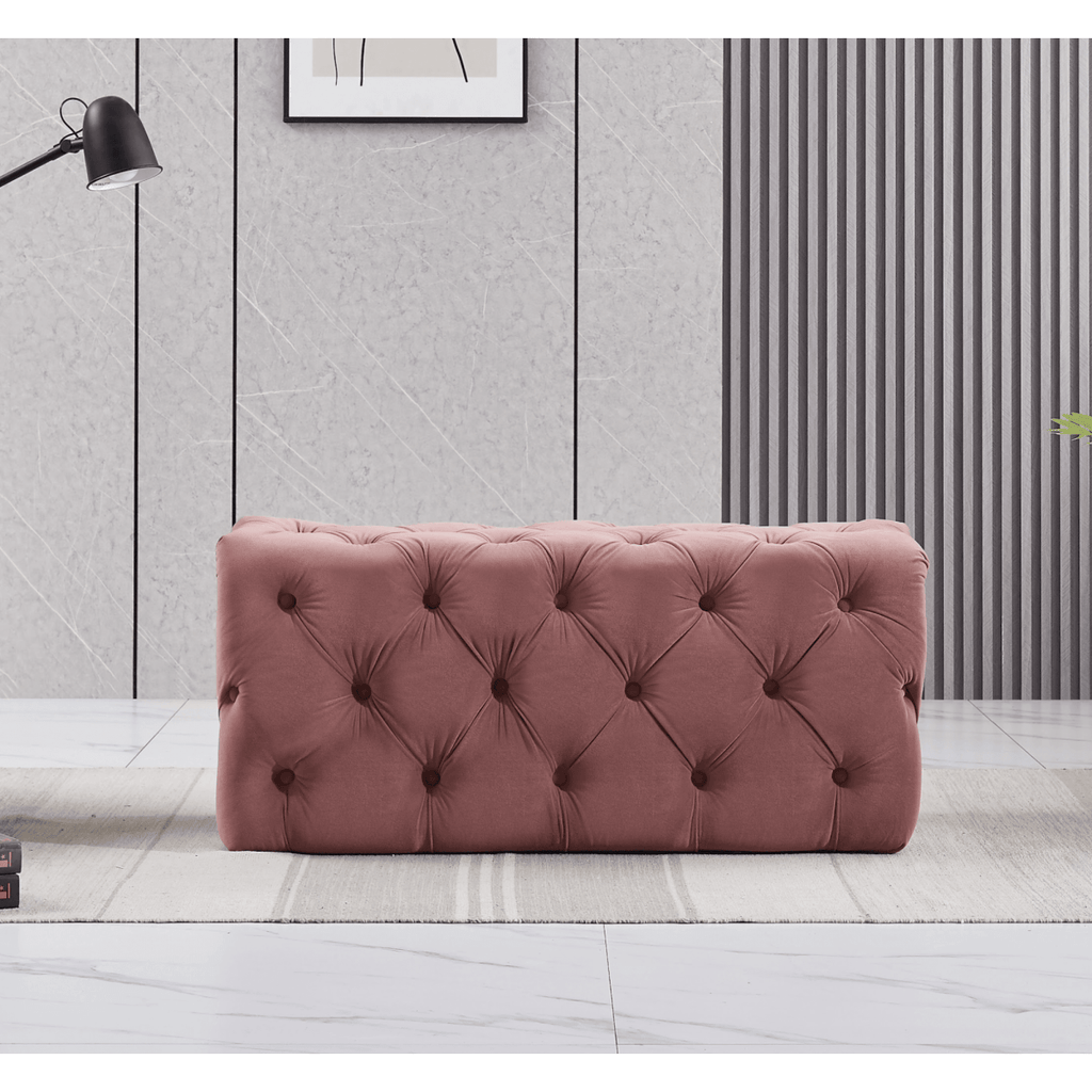 Melia Velvet Ottoman Bench - Joe’s Haven
