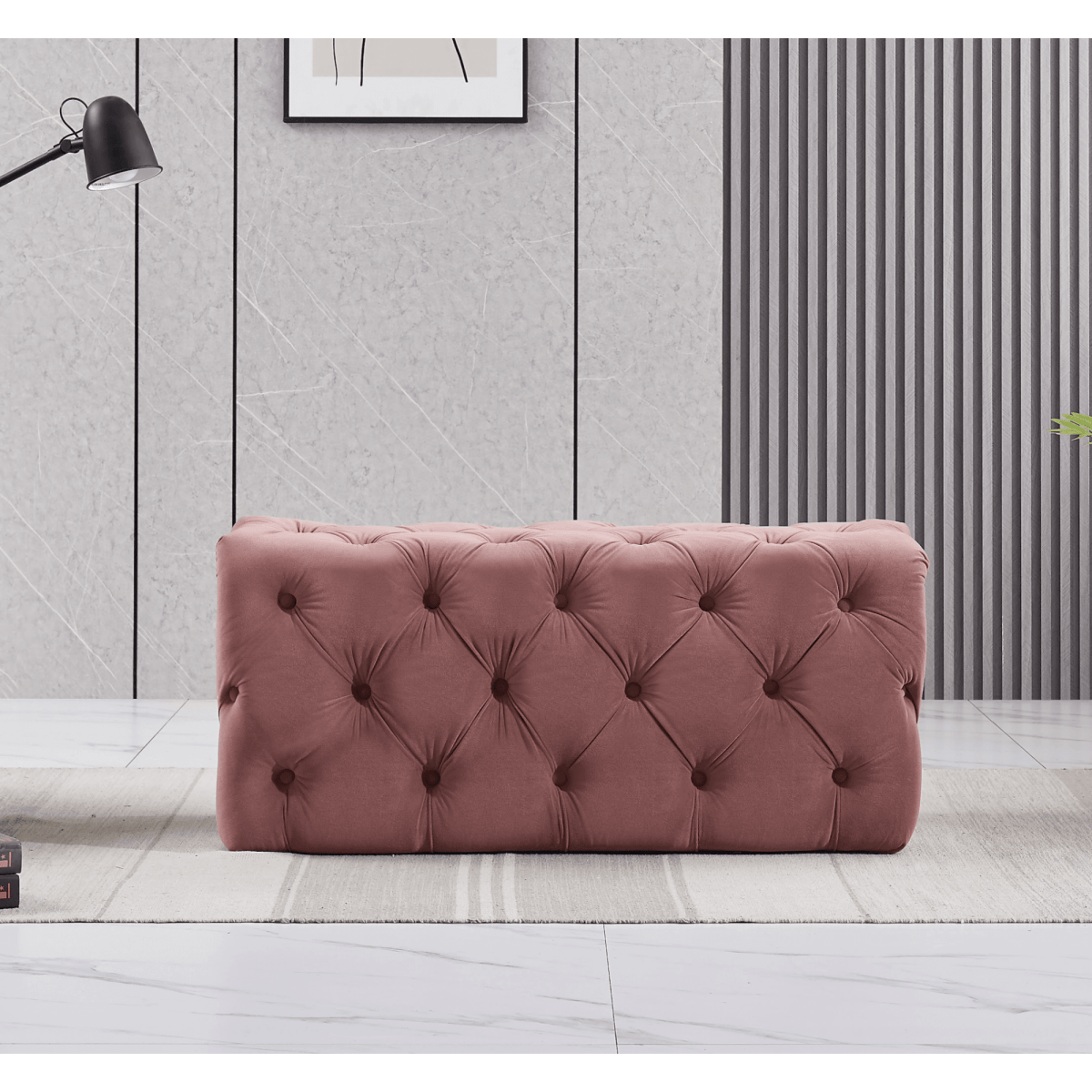 Melia Velvet Ottoman Bench - Joe’s Haven
