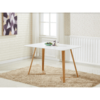 Dallas Scandinavian - inspired Dining Table - Easy Clean Wooden Table Top with Wooden Legs - Joe’s Haven