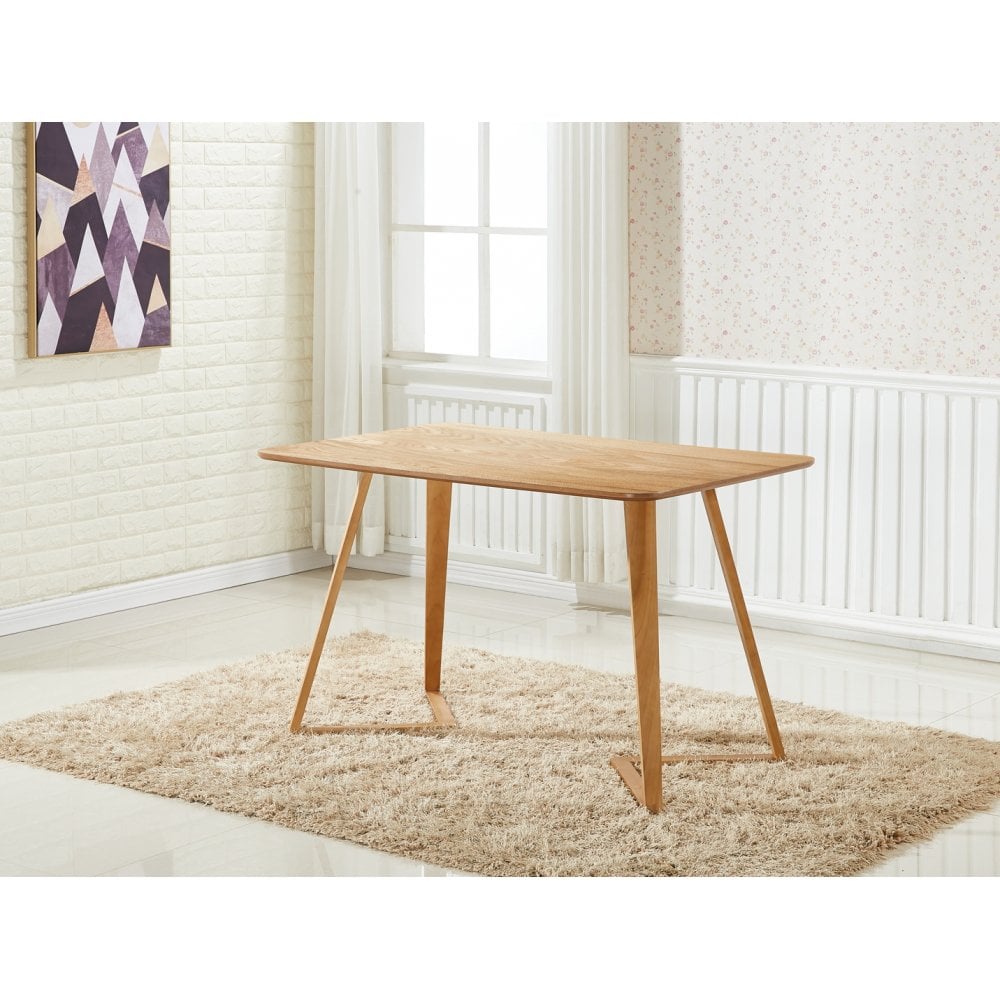 Dallas Scandinavian - inspired Dining Table - Easy Clean Wooden Table Top with Wooden Legs - Joe’s Haven