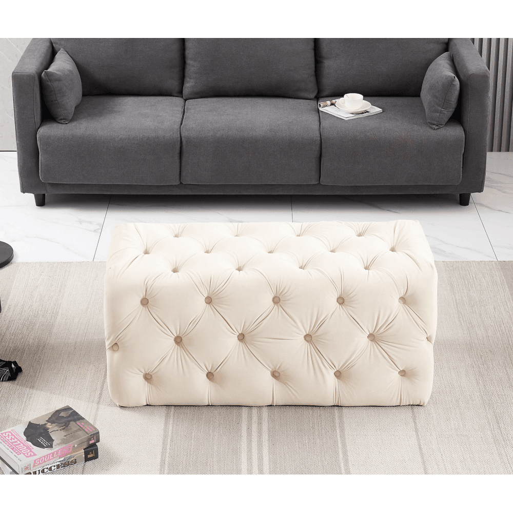 Melia Velvet Ottoman Bench - Joe’s Haven