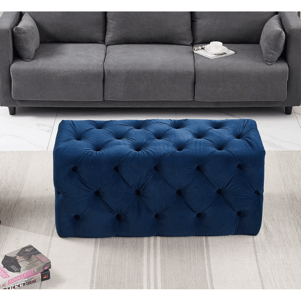 Melia Velvet Ottoman Bench - Joe’s Haven