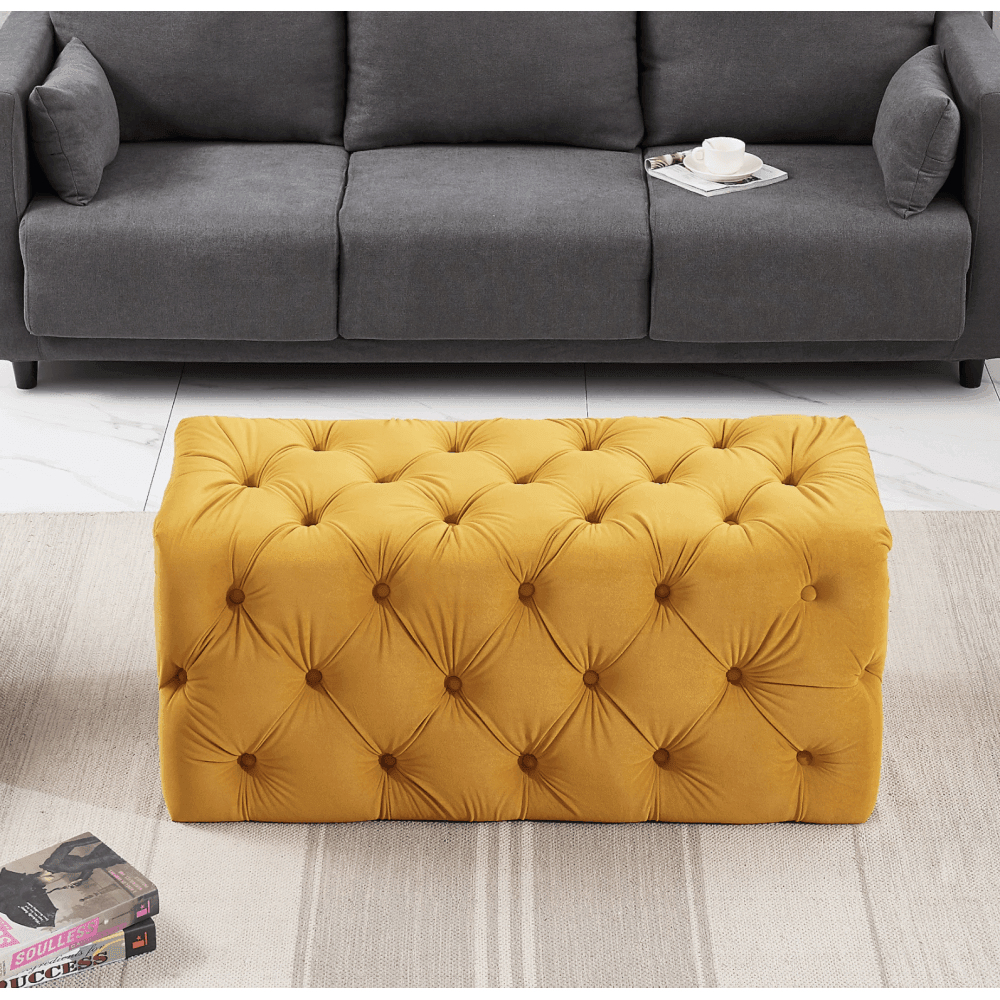 Melia Velvet Ottoman Bench - Joe’s Haven