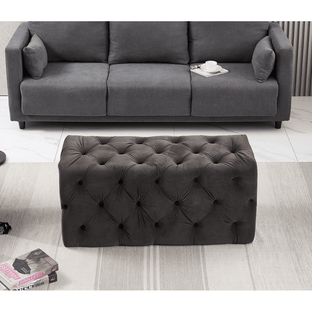 Melia Velvet Ottoman Bench - Joe’s Haven