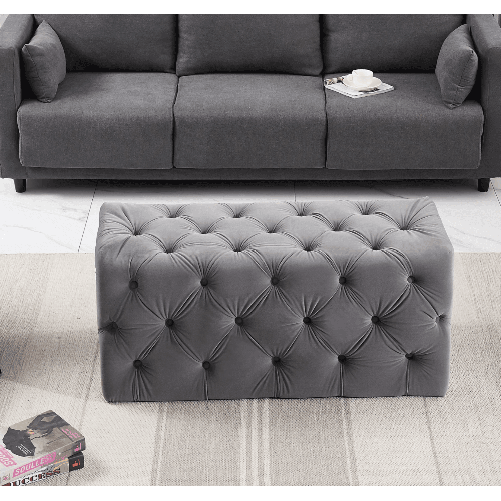 Melia Velvet Ottoman Bench - Joe’s Haven