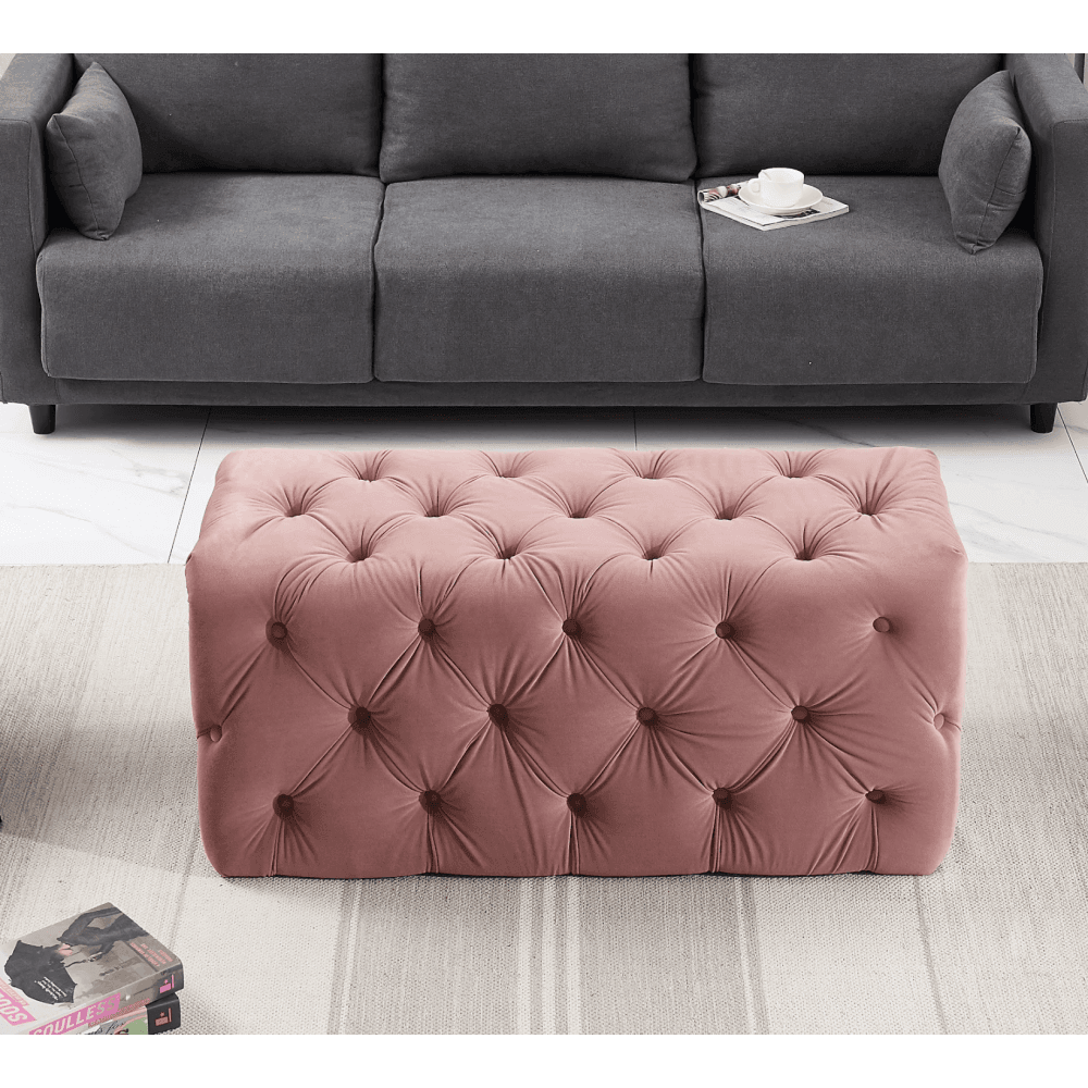 Melia Velvet Ottoman Bench - Joe’s Haven
