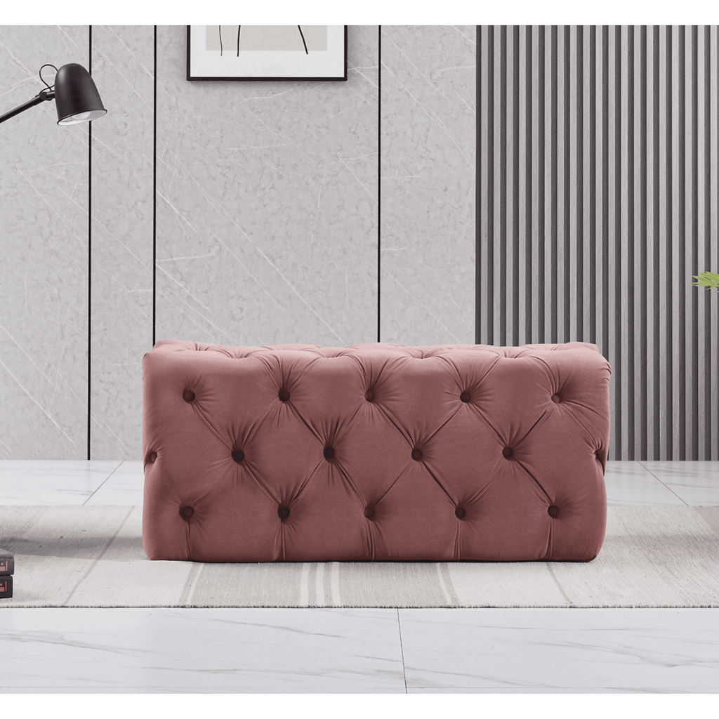 Melia Velvet Ottoman Bench - Joe’s Haven