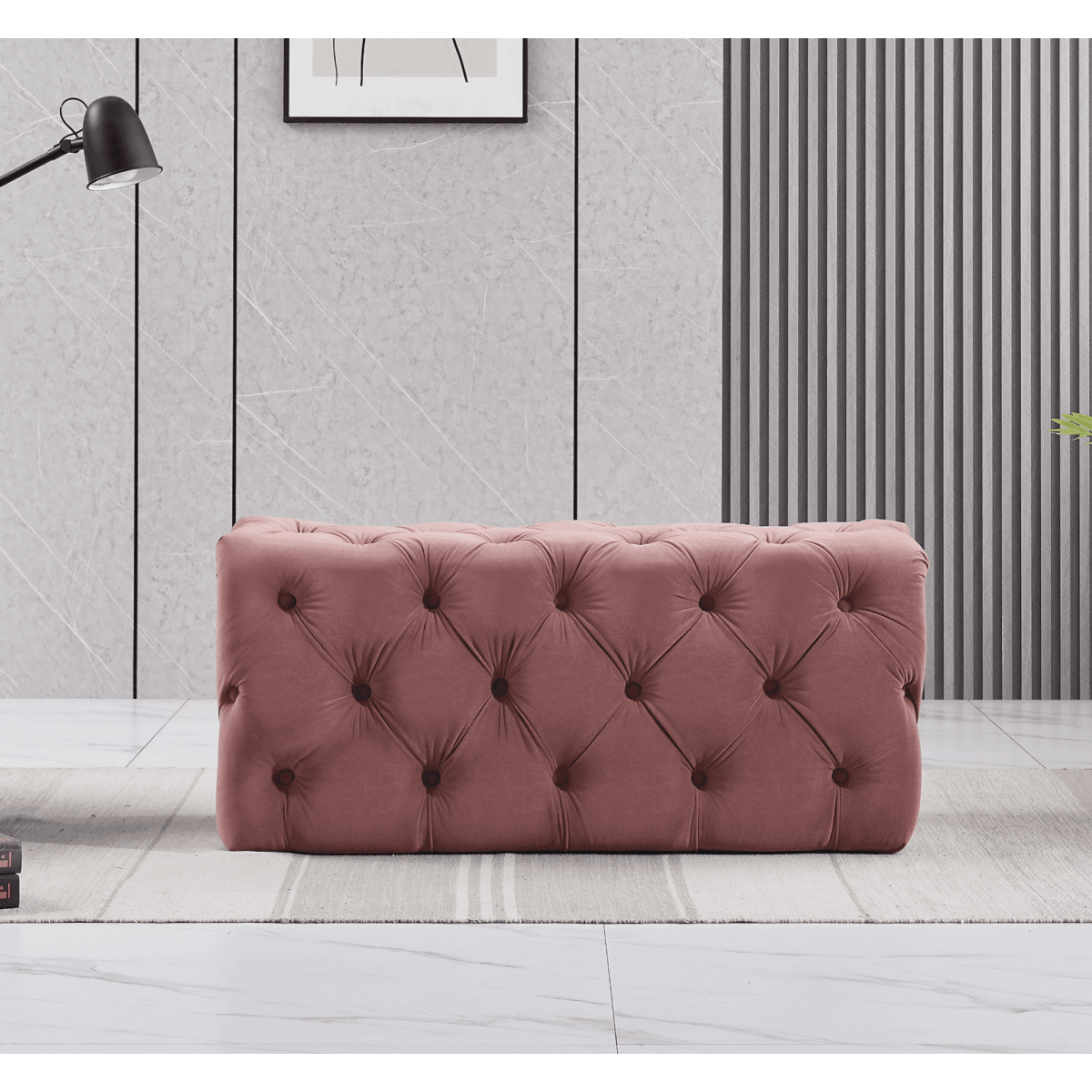 Melia Velvet Ottoman Bench - Joe’s Haven