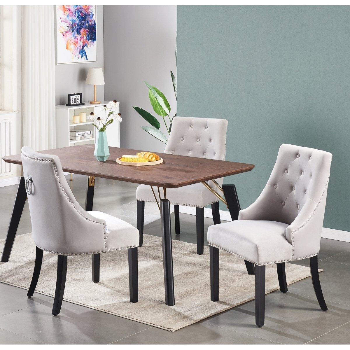 Windsor Cosmo Lux Dining Set | a Walnut Table and Set of 4 Chairs - Joe’s Haven