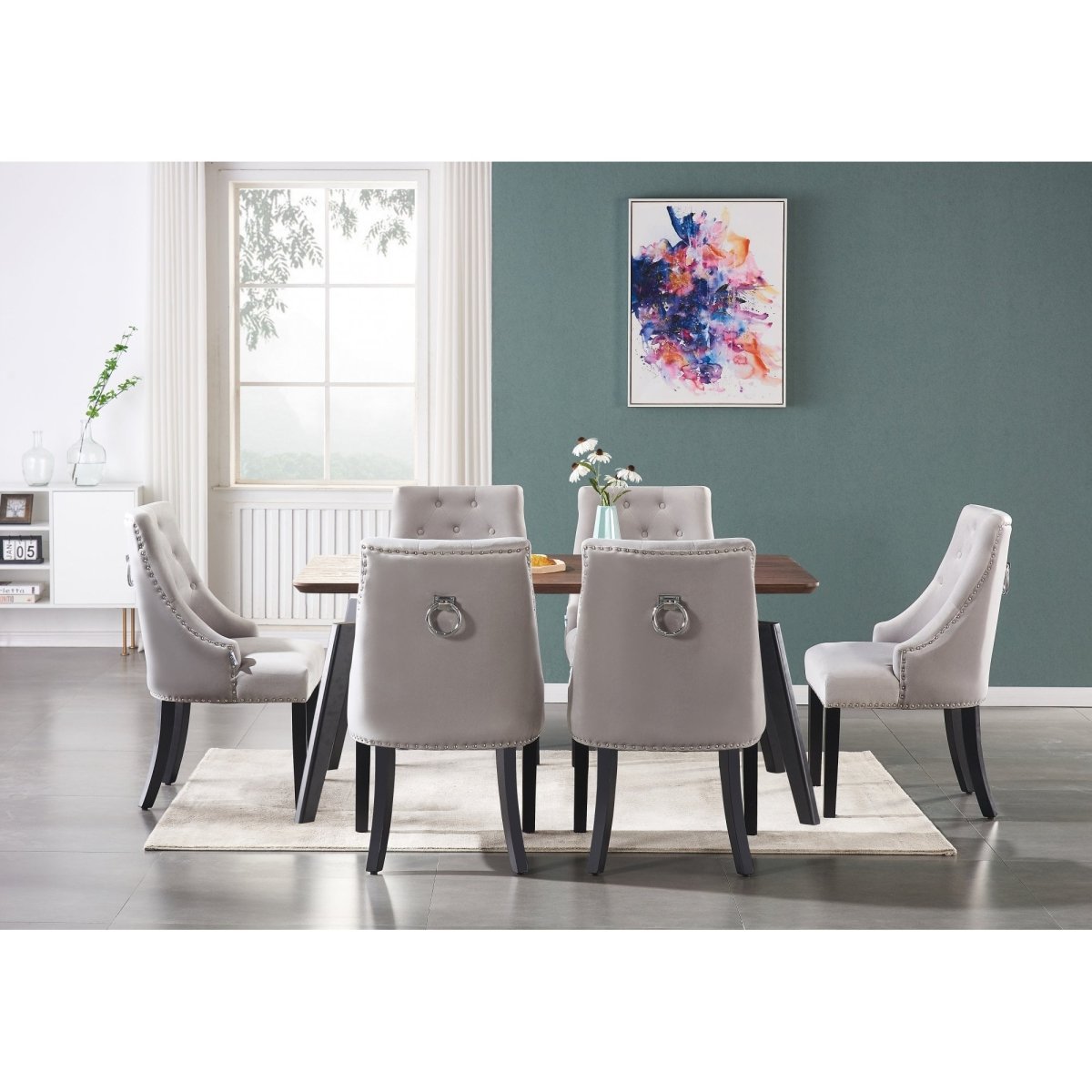 Windsor Cosmo Lux Dining Set | a Walnut Table and Set of 6 Chairs - Joe’s Haven