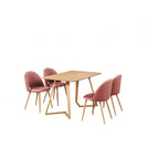 Lucia Dallas Dining Table and Chairs Set of 4 - an Oak Dining Table & Set of 4 Velvet Dining Chairs - Joe’s Haven