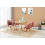 Lucia Dallas Dining Table and Chairs Set of 4 - an Oak Dining Table & Set of 4 Velvet Dining Chairs - Joe’s Haven
