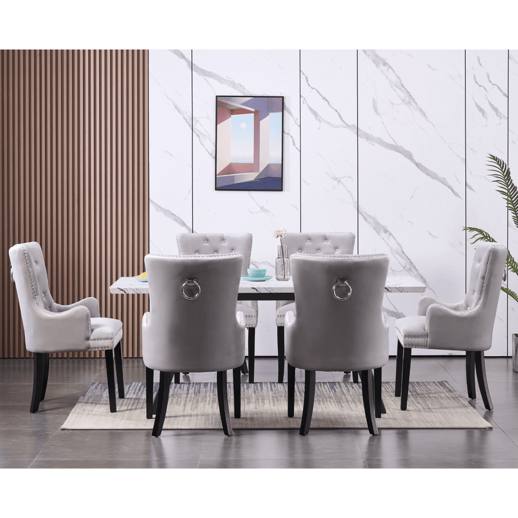 Windsor LUX Knocker Back Velvet Dining Chair w/ Armrests - Joe’s Haven