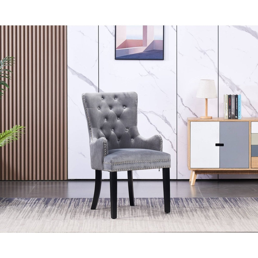 Windsor LUX Knocker Back Velvet Dining Chair w/ Armrests - Joe’s Haven