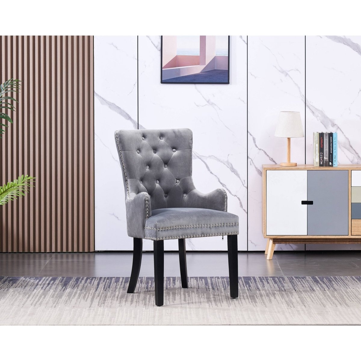 Windsor LUX Knocker Back Velvet Dining Chair w/ Armrests - Joe’s Haven