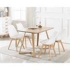 Dallas Scandinavian - inspired Dining Table - Easy Clean Wooden Table Top with Wooden Legs - Joe’s Haven