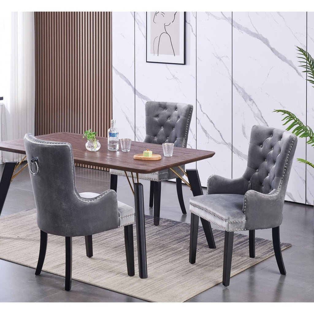 Windsor LUX Knocker Back Velvet Dining Chair w/ Armrests - Joe’s Haven