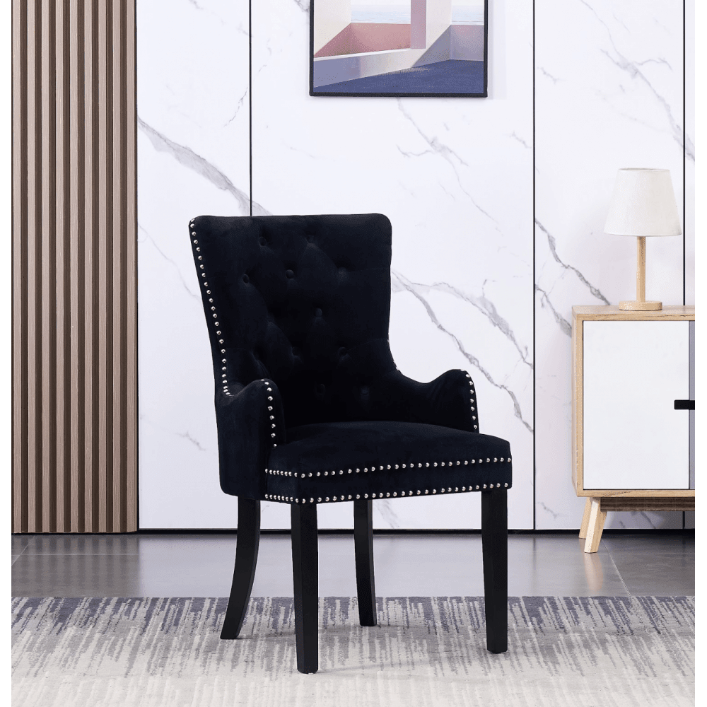 Windsor LUX Knocker Back Velvet Dining Chair w/ Armrests - Joe’s Haven