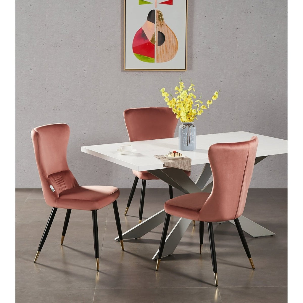 New York LUX Velvet Dining Chair with Metal Legs - Scandinavian Inspired - Joe’s Haven