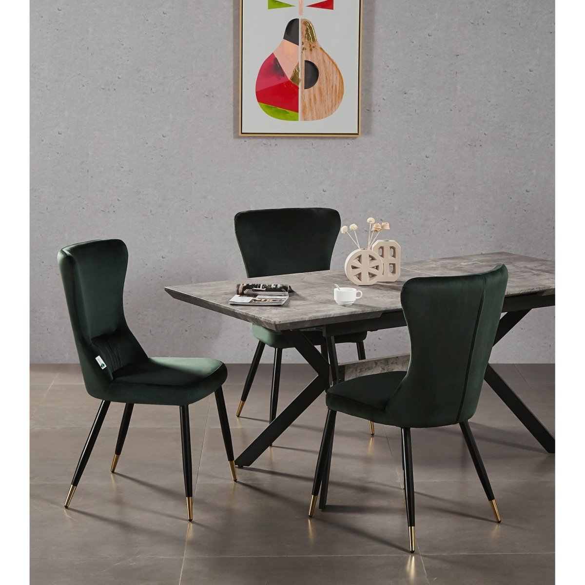 New York LUX Velvet Dining Chair with Metal Legs - Scandinavian Inspired - Joe’s Haven