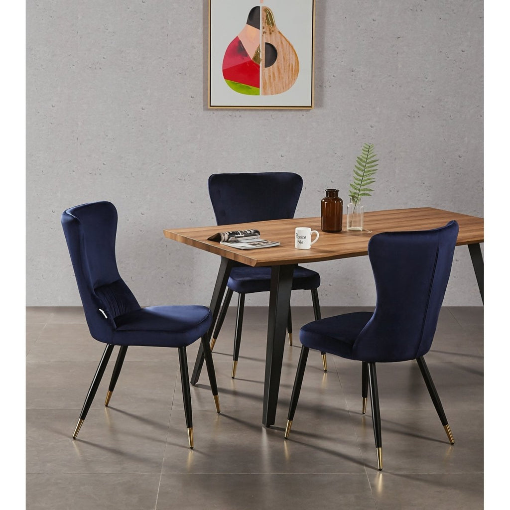New York LUX Velvet Dining Chair with Metal Legs - Scandinavian Inspired - Joe’s Haven