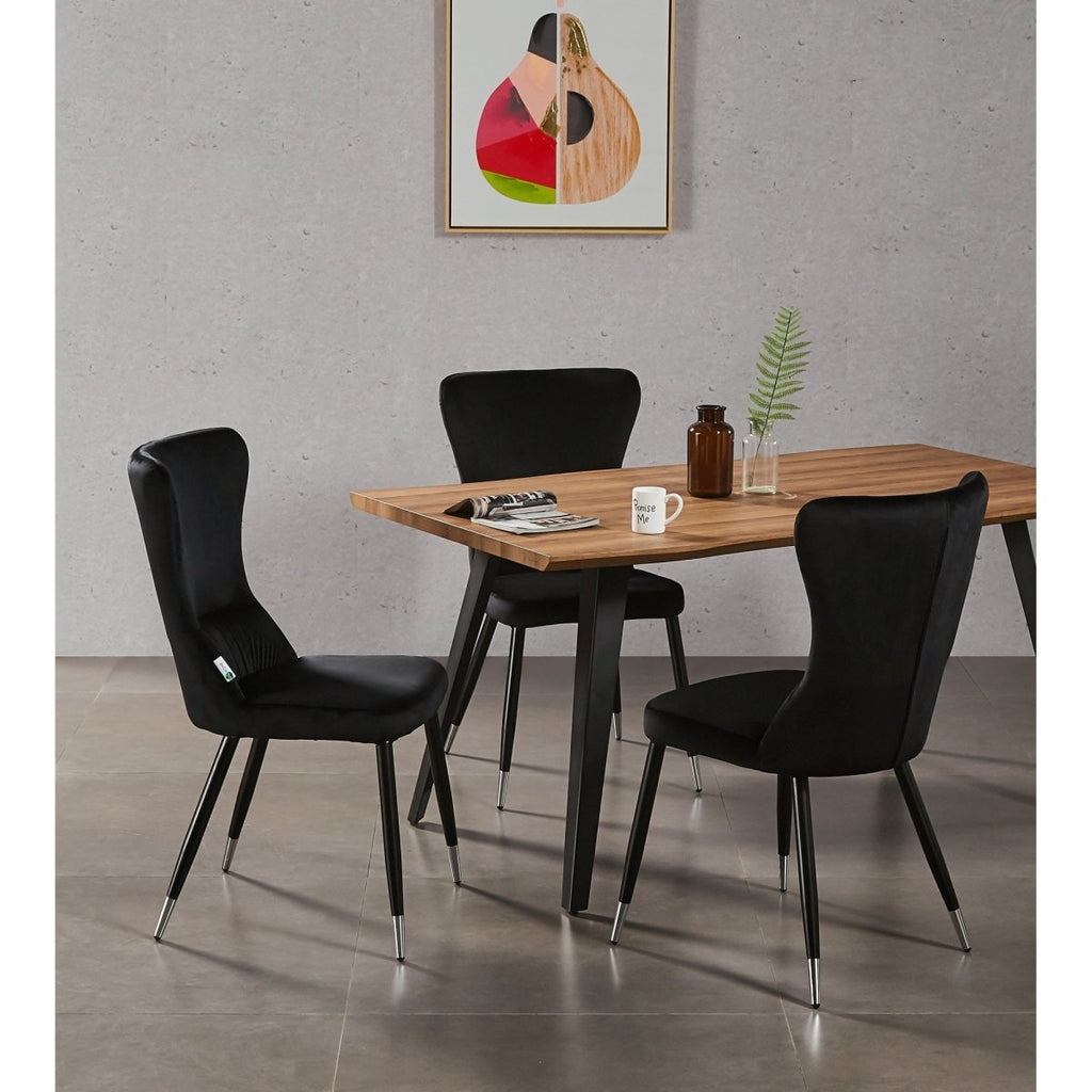 New York LUX Velvet Dining Chair with Metal Legs - Scandinavian Inspired - Joe’s Haven
