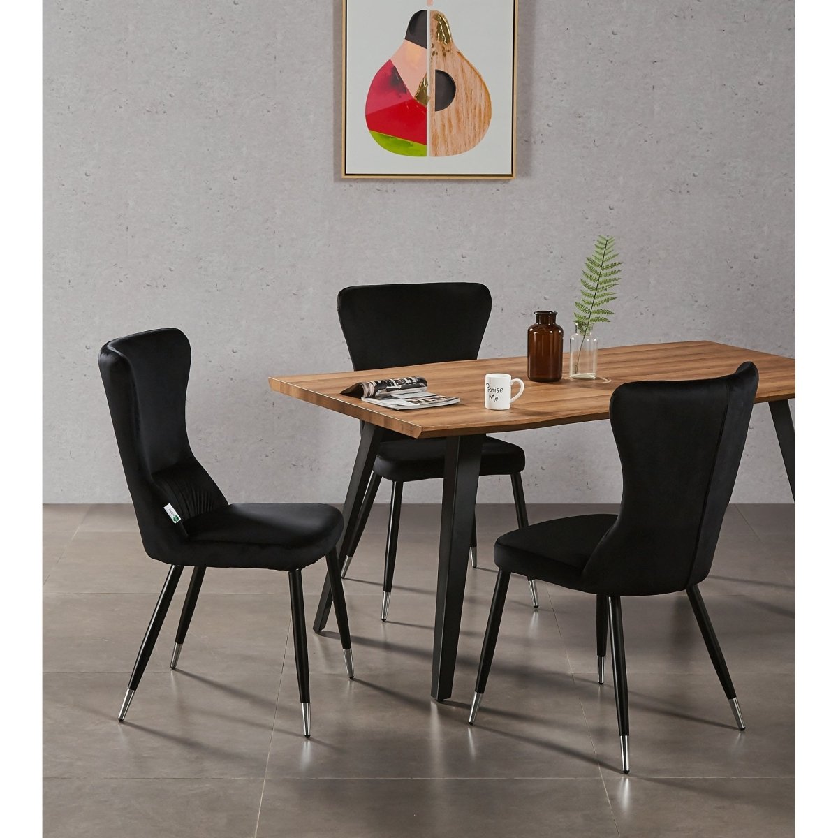 New York LUX Velvet Dining Chair with Metal Legs - Scandinavian Inspired - Joe’s Haven