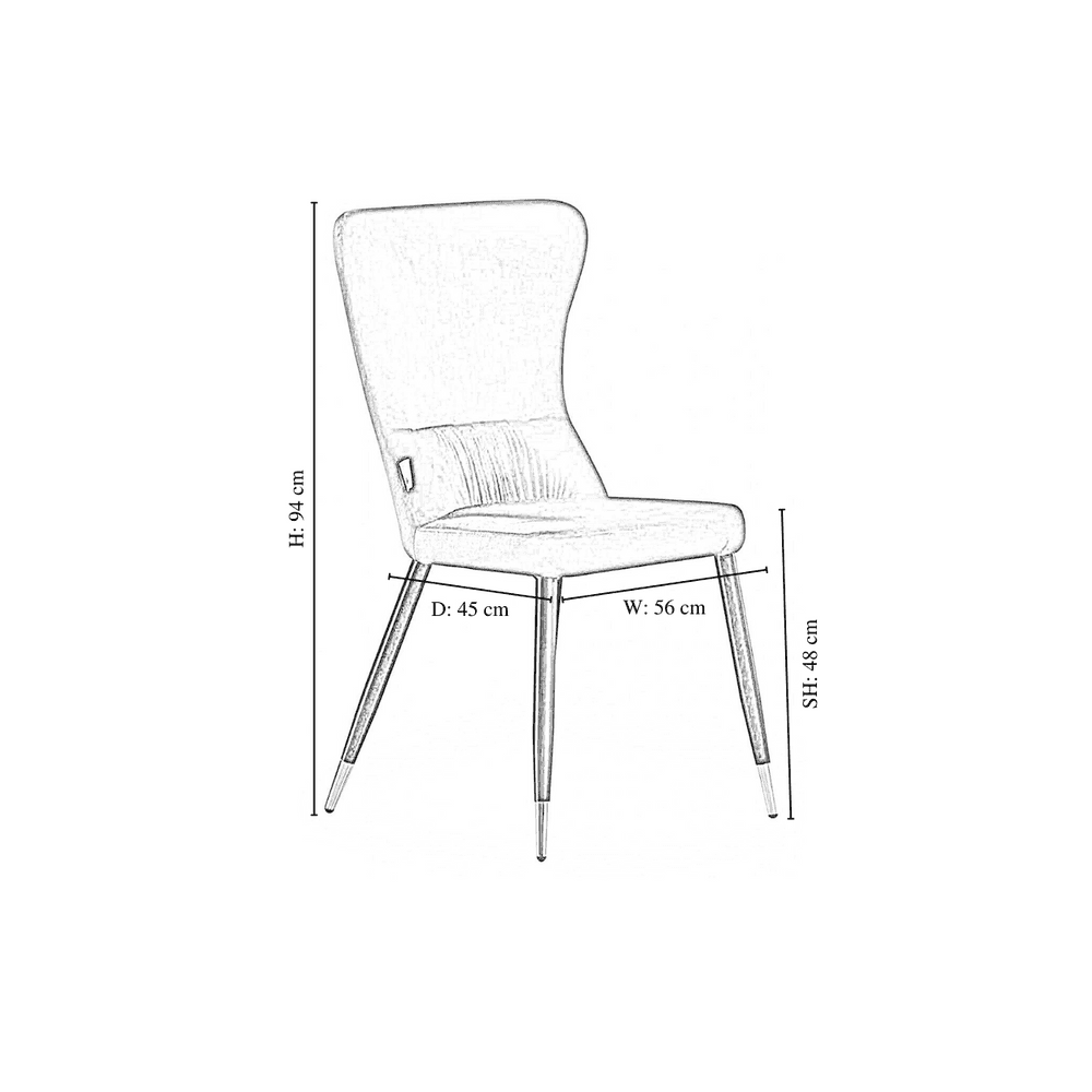 New York LUX Velvet Dining Chair with Metal Legs - Scandinavian Inspired - Joe’s Haven