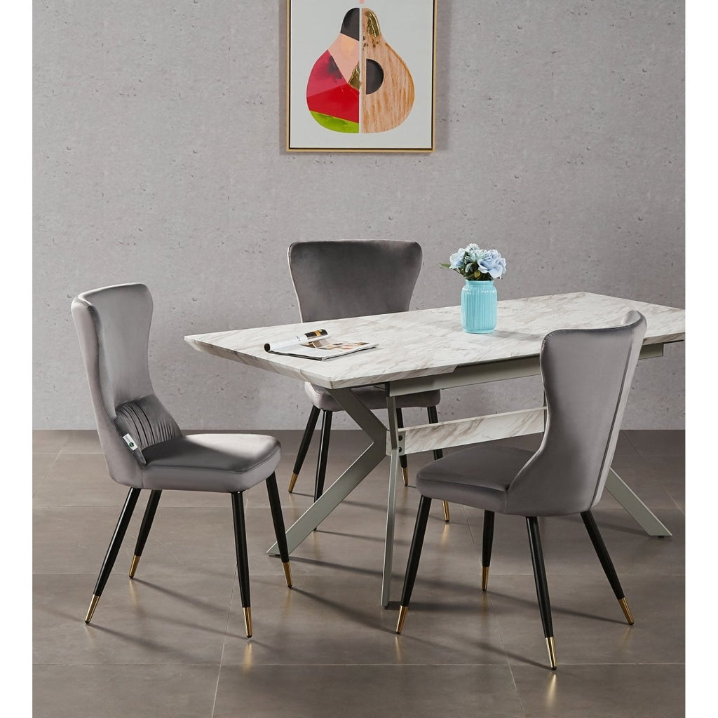 New York LUX Velvet Dining Chair with Metal Legs - Scandinavian Inspired - Joe’s Haven