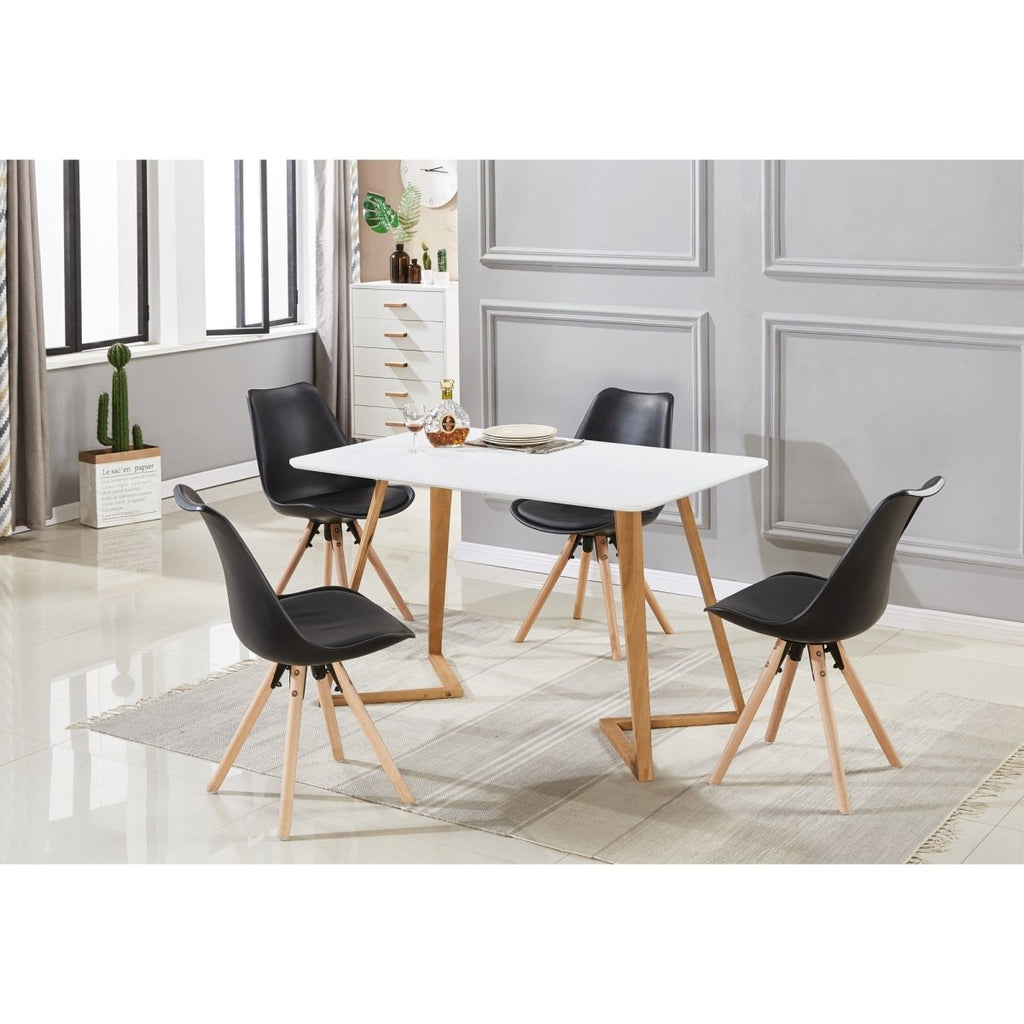 Dallas Scandinavian - inspired Dining Table - Easy Clean Wooden Table Top with Wooden Legs - Joe’s Haven