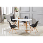 Dallas Scandinavian - inspired Dining Table - Easy Clean Wooden Table Top with Wooden Legs - Joe’s Haven