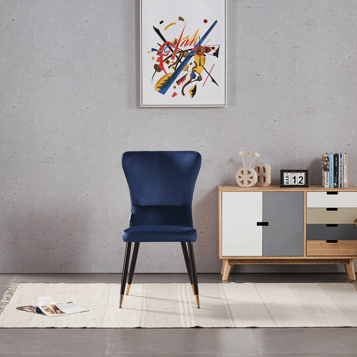 New York LUX Velvet Dining Chair with Metal Legs - Scandinavian Inspired - Joe’s Haven