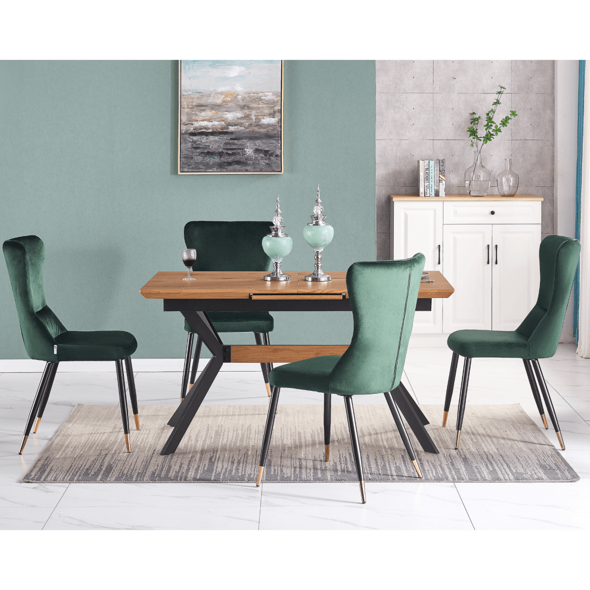 New York LUX Velvet Dining Chair with Metal Legs - Scandinavian Inspired - Joe’s Haven