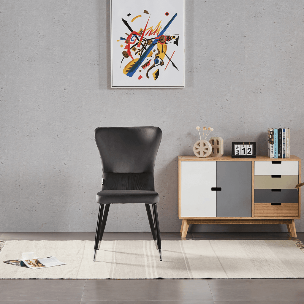 New York LUX Velvet Dining Chair with Metal Legs - Scandinavian Inspired - Joe’s Haven