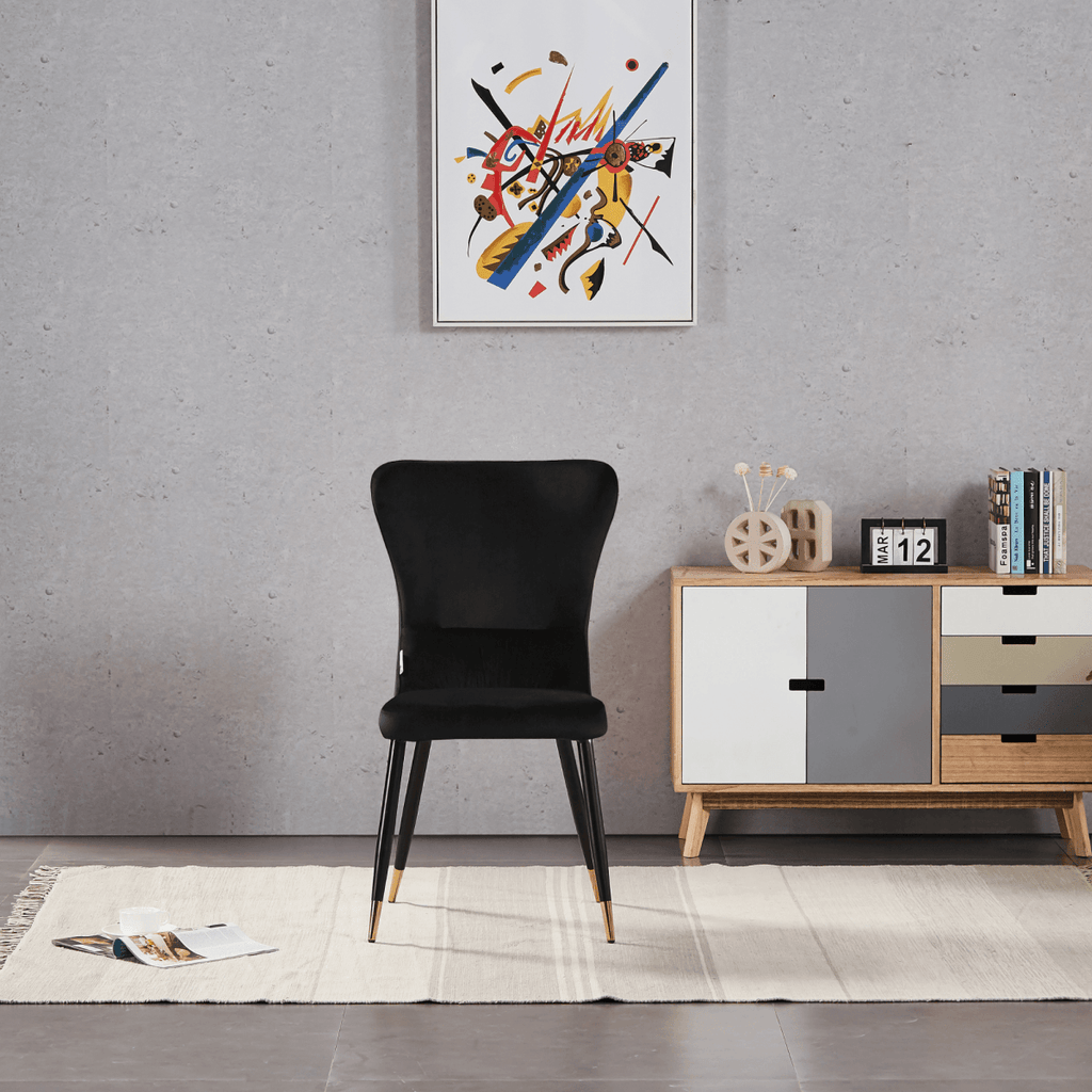 New York LUX Velvet Dining Chair with Metal Legs - Scandinavian Inspired - Joe’s Haven