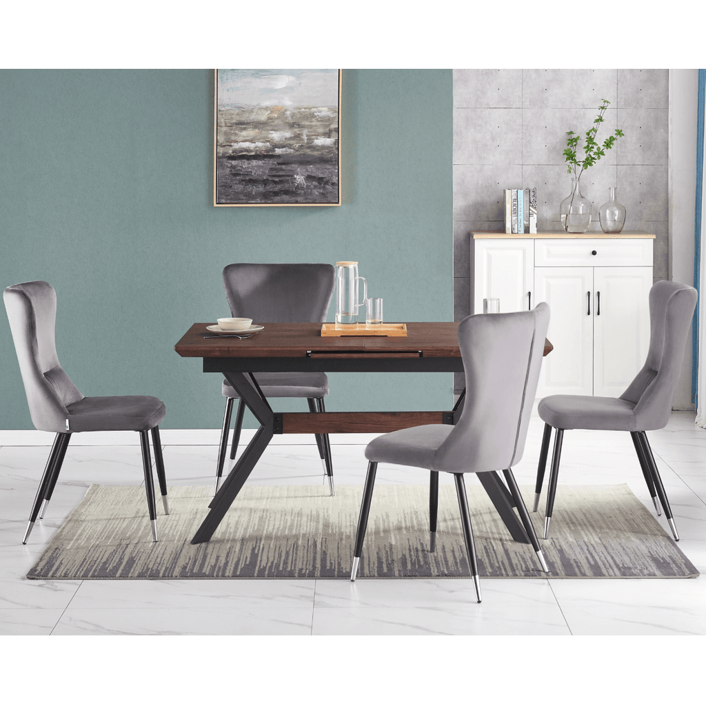 New York LUX Velvet Dining Chair with Metal Legs - Scandinavian Inspired - Joe’s Haven