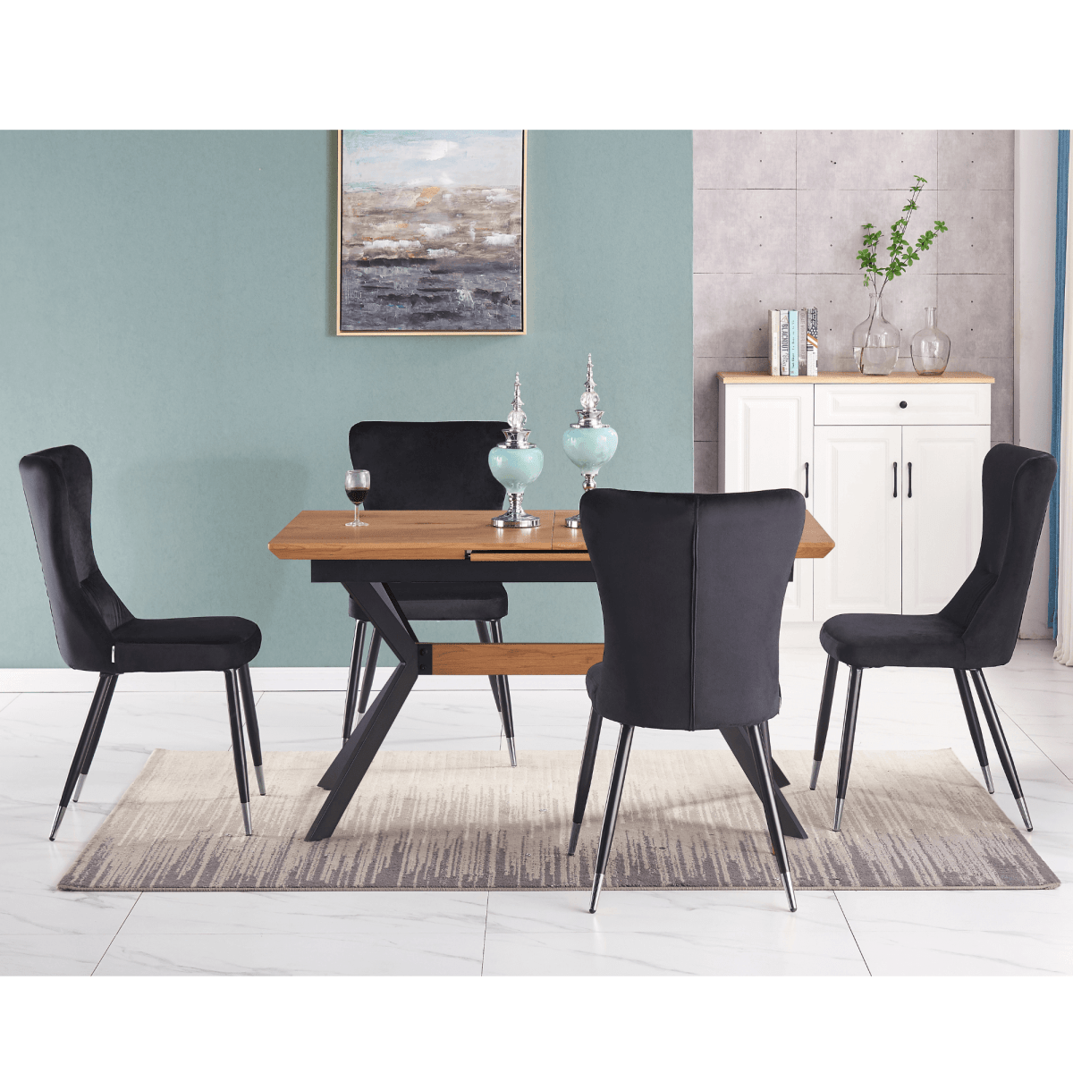 New York LUX Velvet Dining Chair with Metal Legs - Scandinavian Inspired - Joe’s Haven