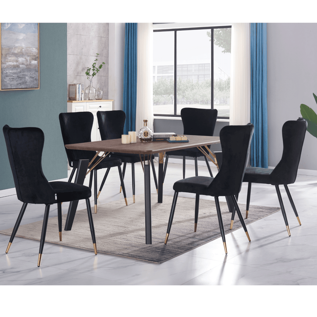 New York LUX Velvet Dining Chair with Metal Legs - Scandinavian Inspired - Joe’s Haven