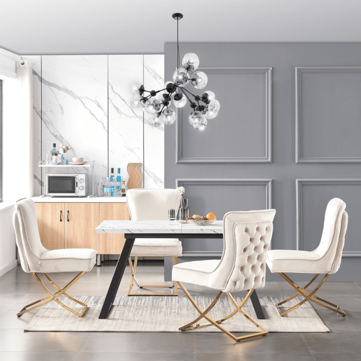 Trafalgar Velvet Dining Chair - Joe’s Haven