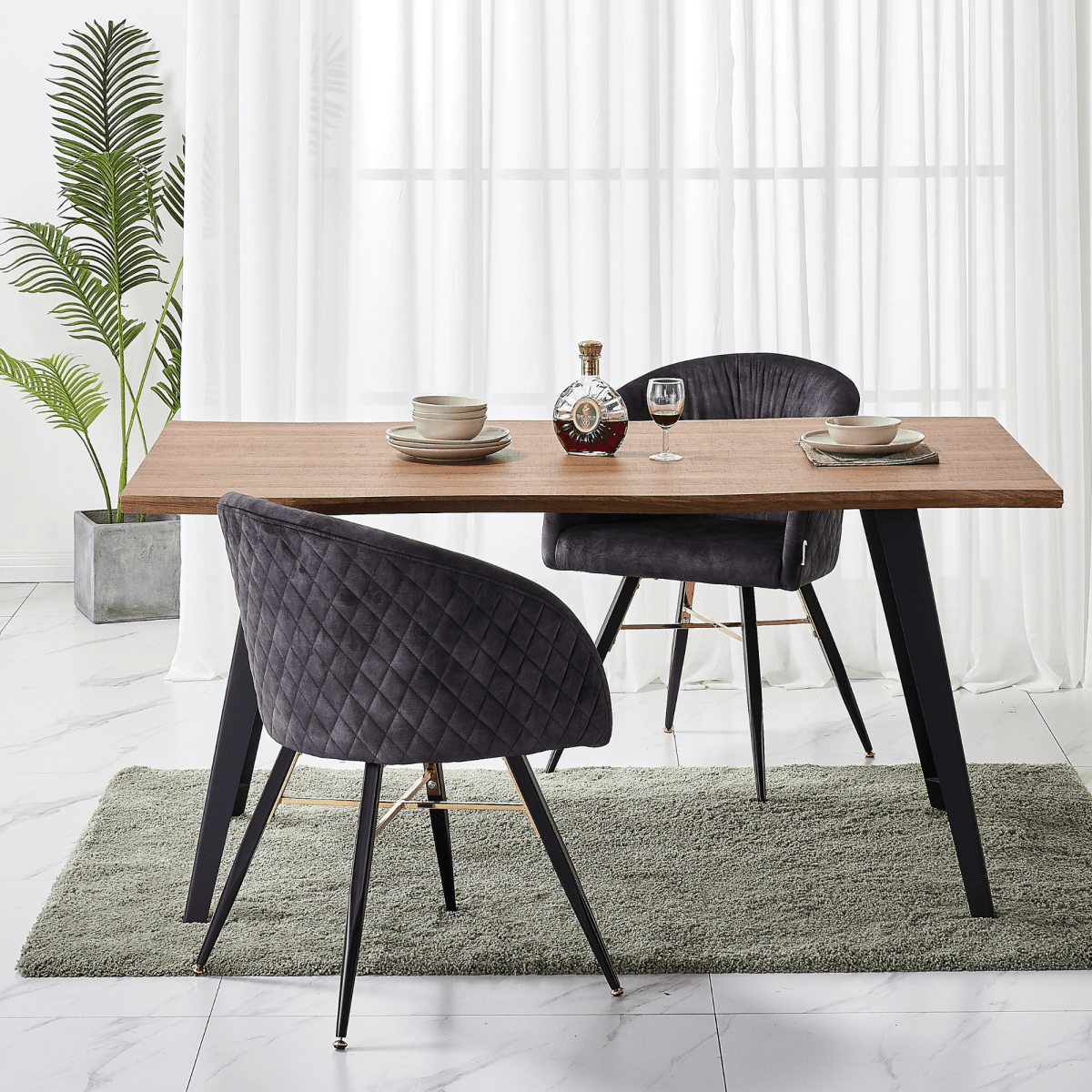 Vittorio LUX Velvet Dining Chair with Metal Legs - Perfect for Dining Room Living Room - Joe’s Haven