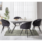 Vittorio LUX Velvet Dining Chair with Metal Legs - Perfect for Dining Room Living Room - Joe’s Haven