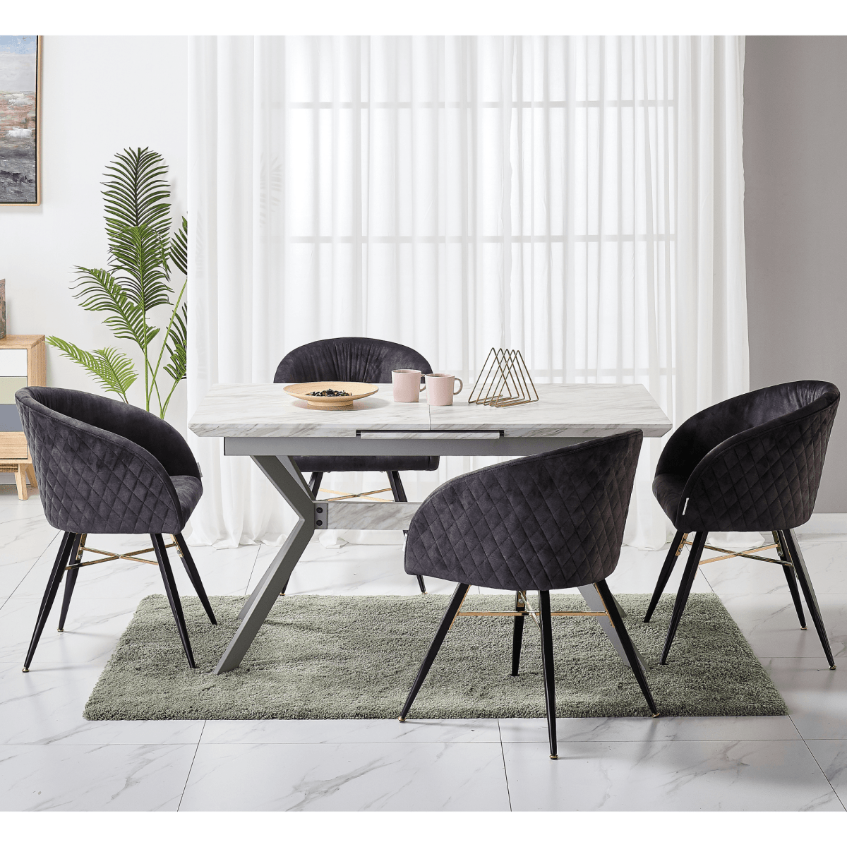 Vittorio LUX Velvet Dining Chair with Metal Legs - Perfect for Dining Room Living Room - Joe’s Haven