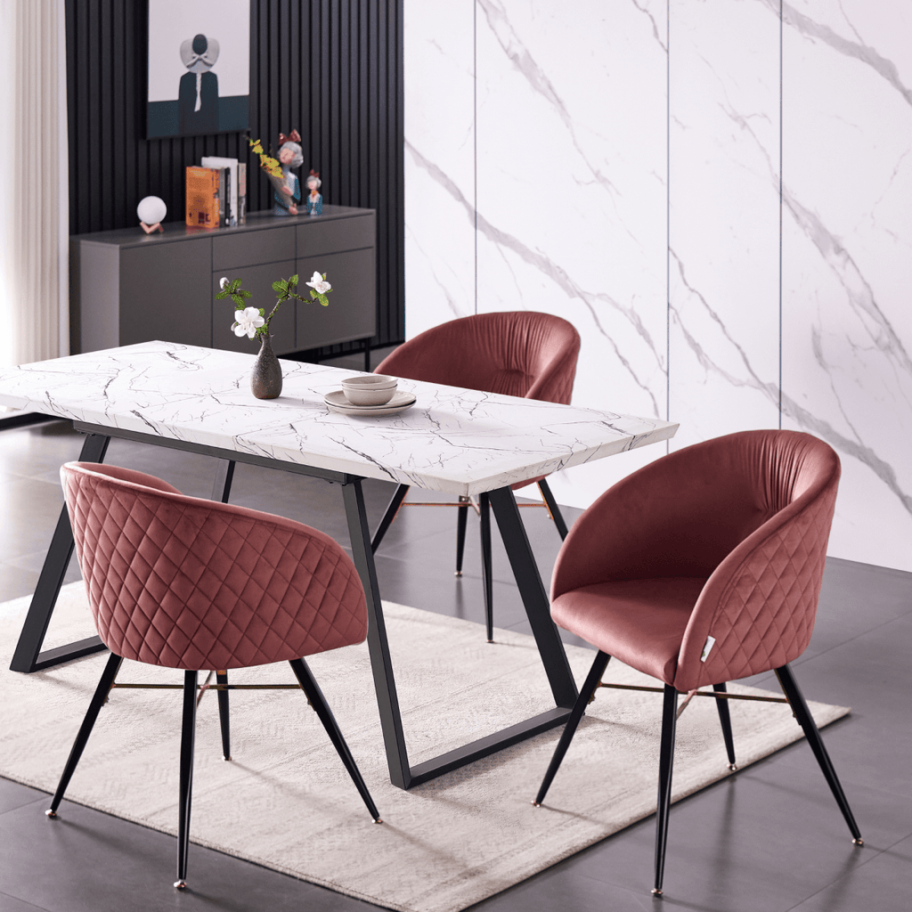 Vittorio LUX Velvet Dining Chair with Metal Legs - Perfect for Dining Room Living Room - Joe’s Haven