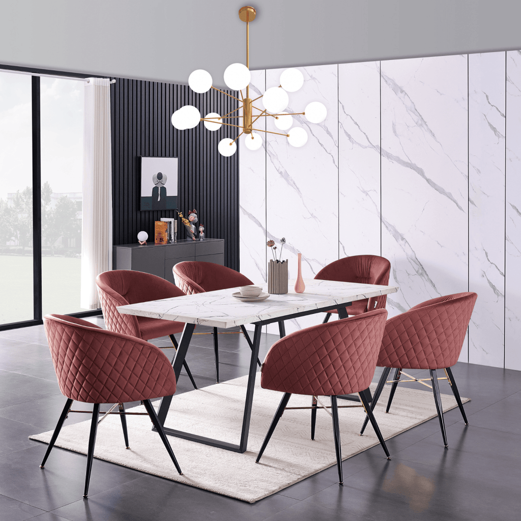 Vittorio LUX Velvet Dining Chair with Metal Legs - Perfect for Dining Room Living Room - Joe’s Haven
