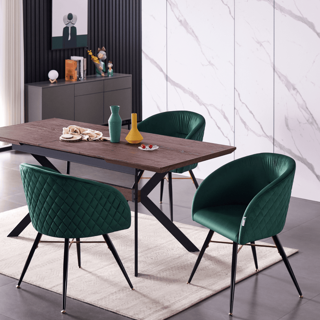 Vittorio LUX Velvet Dining Chair with Metal Legs - Perfect for Dining Room Living Room - Joe’s Haven